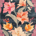 The Petals Panorama Hand Tufted Rug is an exquisite area rug featuring a vibrant floral design. Perfect for dining rooms, living rooms, or formal dining areas, this vintage-style wool rug adds a touch of elegance with its colorful blooms and lush leaves.