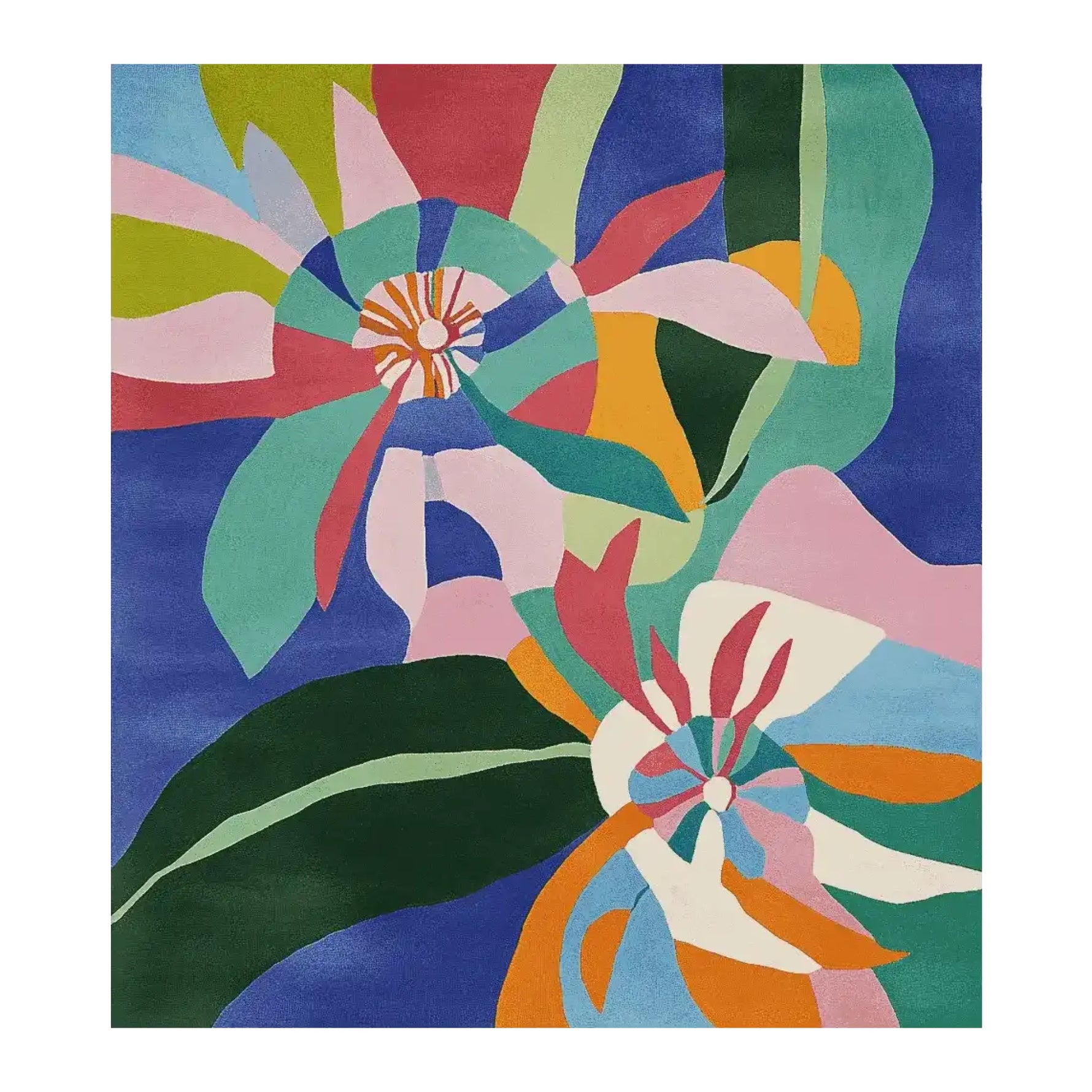 Vibrant Petalscape Layers Hand Tufted Area Rug featuring a contemporary design with colorful floral patterns. Made from wool, this rug is perfect for adding a splash of color to your living room. Ideal for those seeking contemporary area rugs for living room spaces.