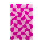 Pink Abstract Checker Hand Tufted Wool Rug