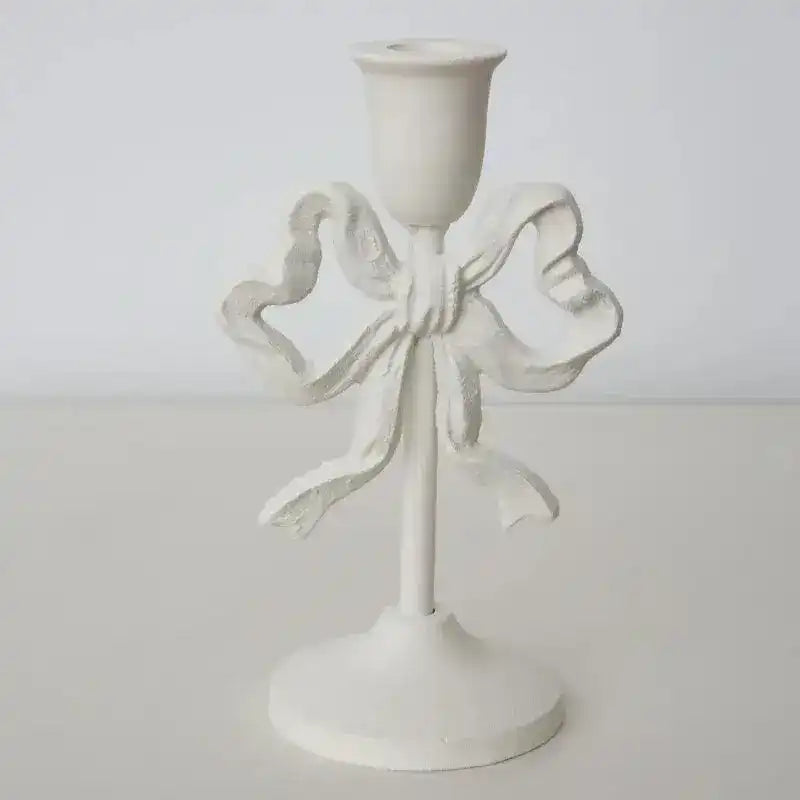 Pink Bow Knot Iron Candlestick Holder - MAIA HOMES