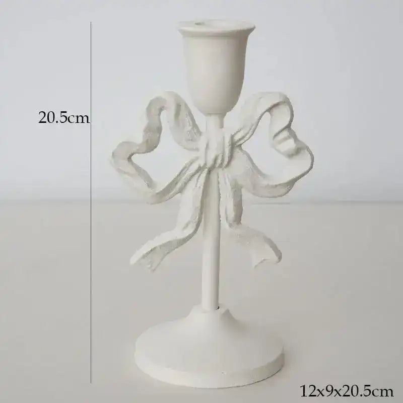 Pink Bow Knot Iron Candlestick Holder - MAIA HOMES