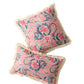 Pink Floral Snake Art Throw Pillow Cover with Fringes - MAIA HOMES