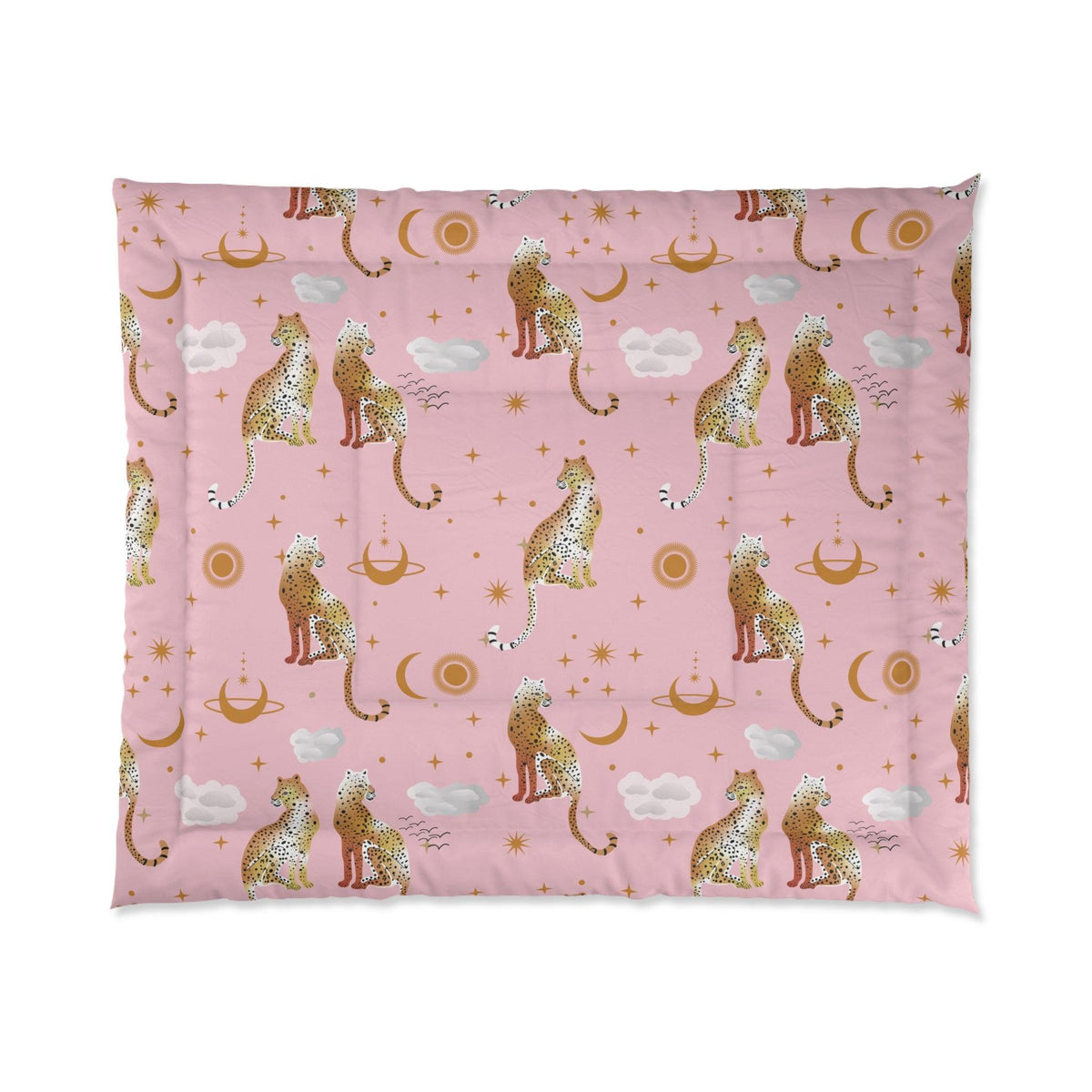 Pink Leopard Pair Comforter 104" × 88"