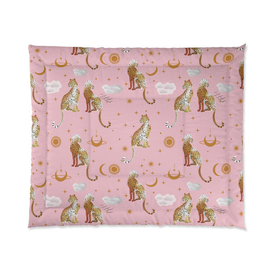 Pink Leopard Pair Comforter - MAIA HOMES
