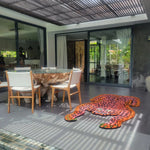 A vibrant Pink Leopard Yogi Accent Wool Rug showcasing a playful leopard design, perfect for adding a touch of whimsy to living spaces. Ideal for those seeking unique living room rugs 8x10, this wool rug combines vintage charm with modern aesthetics, making it a standout addition to large area rugs collections.