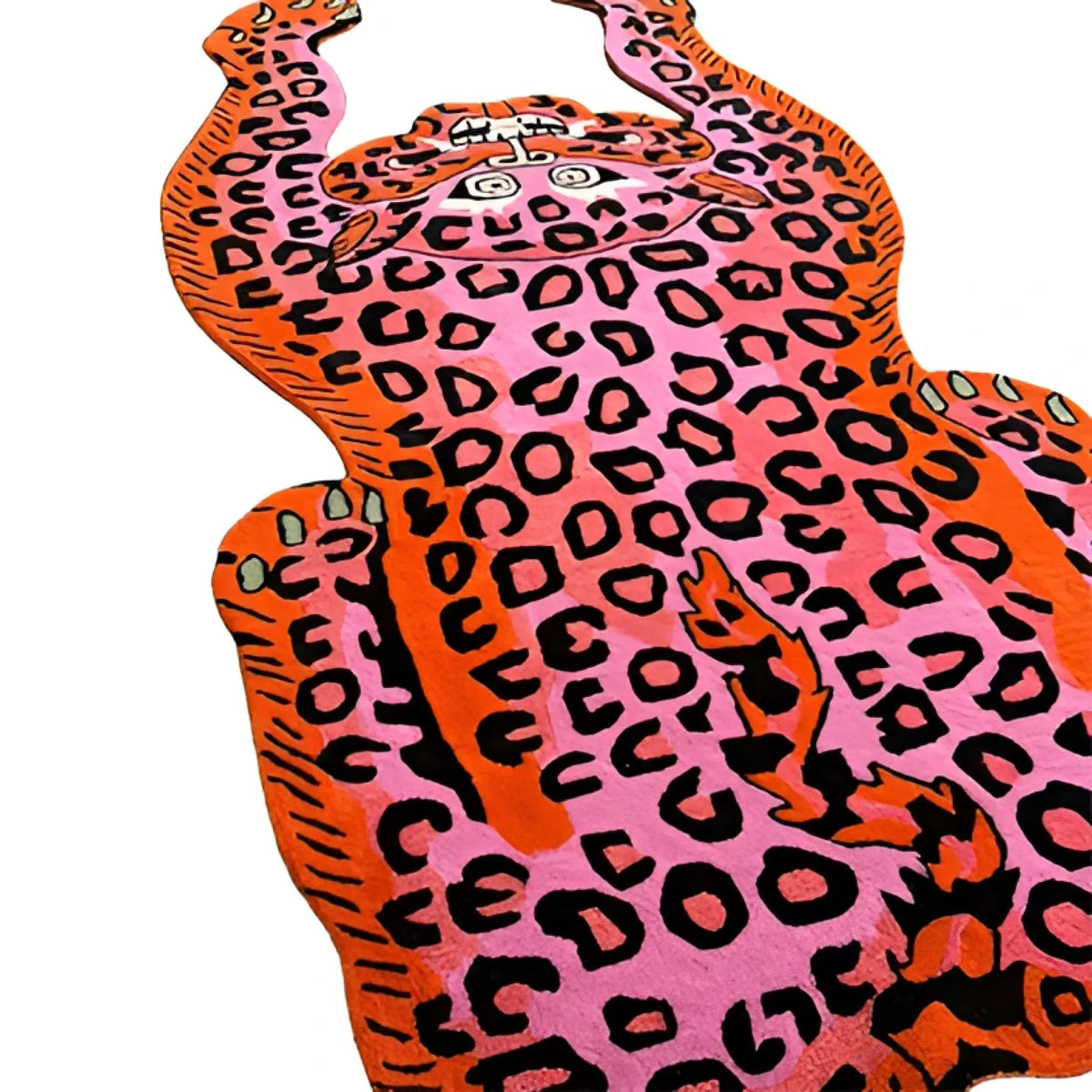 Pink Leopard Yogi Accent Wool Rug