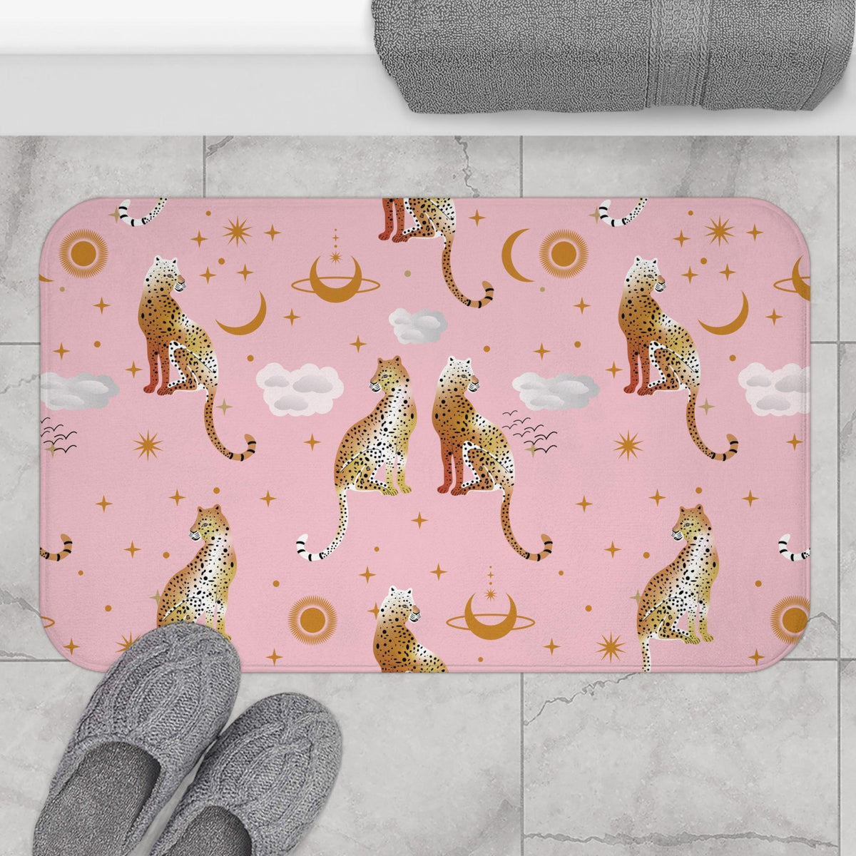 Pink Leopards Microfiber Bath Mat