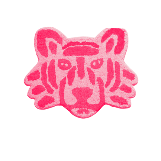 Pink Lion Face Hand Tufted Rug - MAIA HOMES