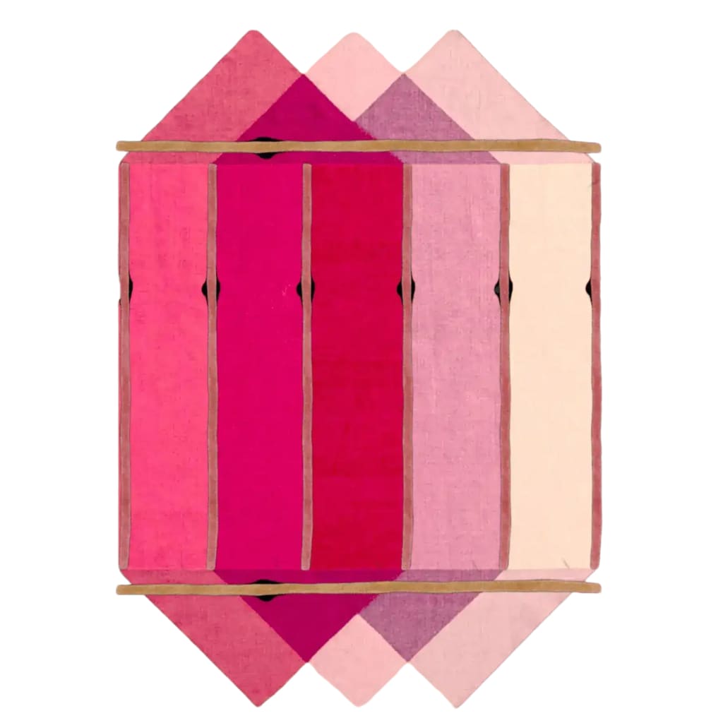 The Pink Prism Geometric Hand-Tufted Wool Rug features a vibrant array of pink hues arranged in a stunning geometric pattern, perfect for adding a contemporary flair to your living room. This wool rug combines the charm of vintage design with modern aesthetics, making it an ideal choice for area rugs for the living room.