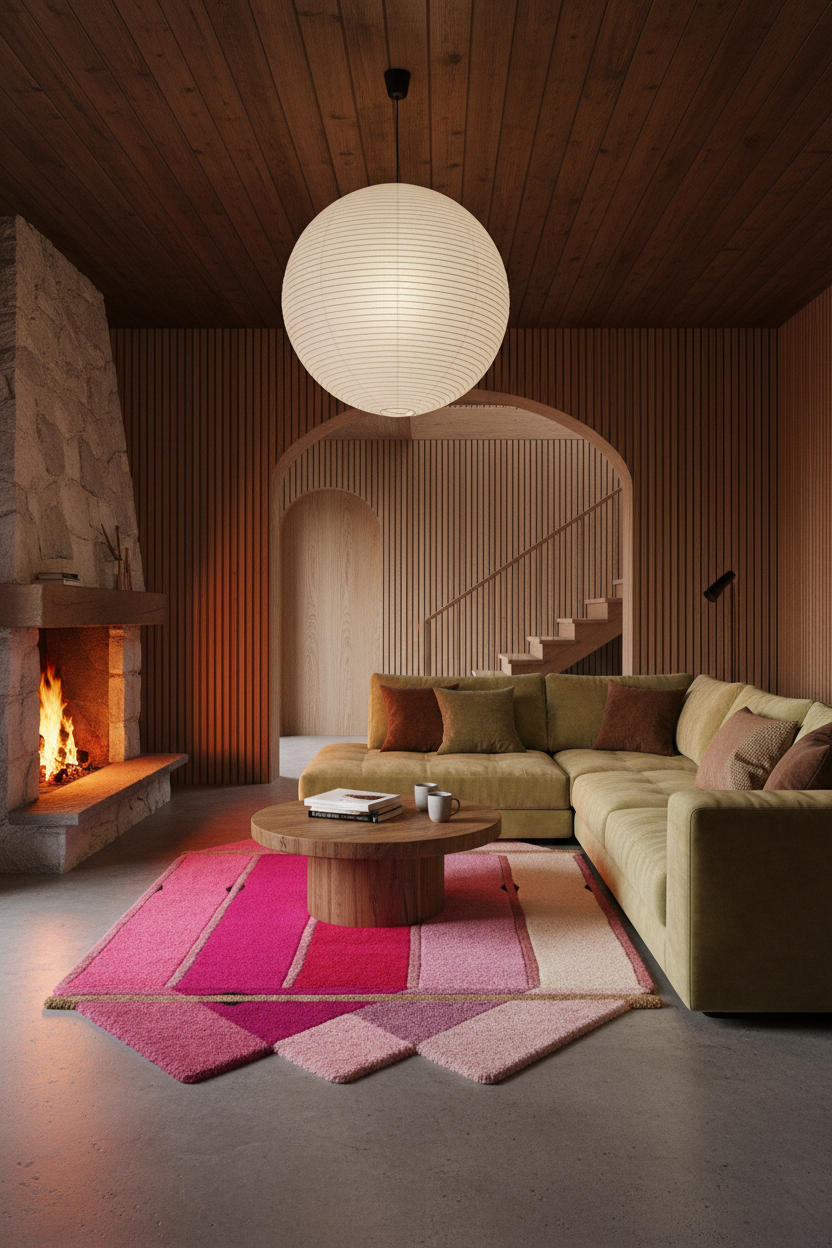 Pink Prism Geometric Hand-Tufted Wool Rug