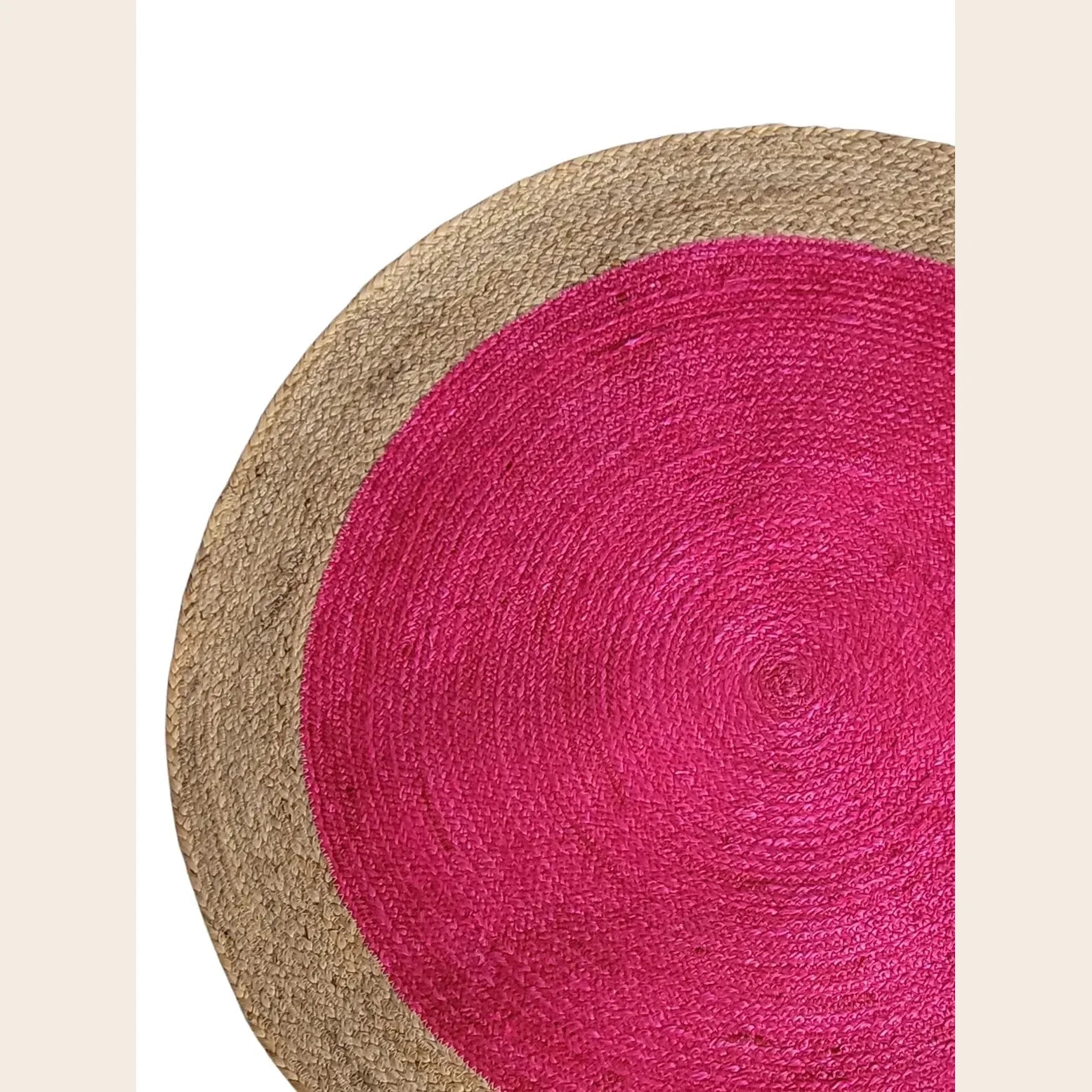 Pink Round Jute Rug