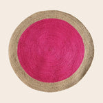 Pink Round Jute Rug