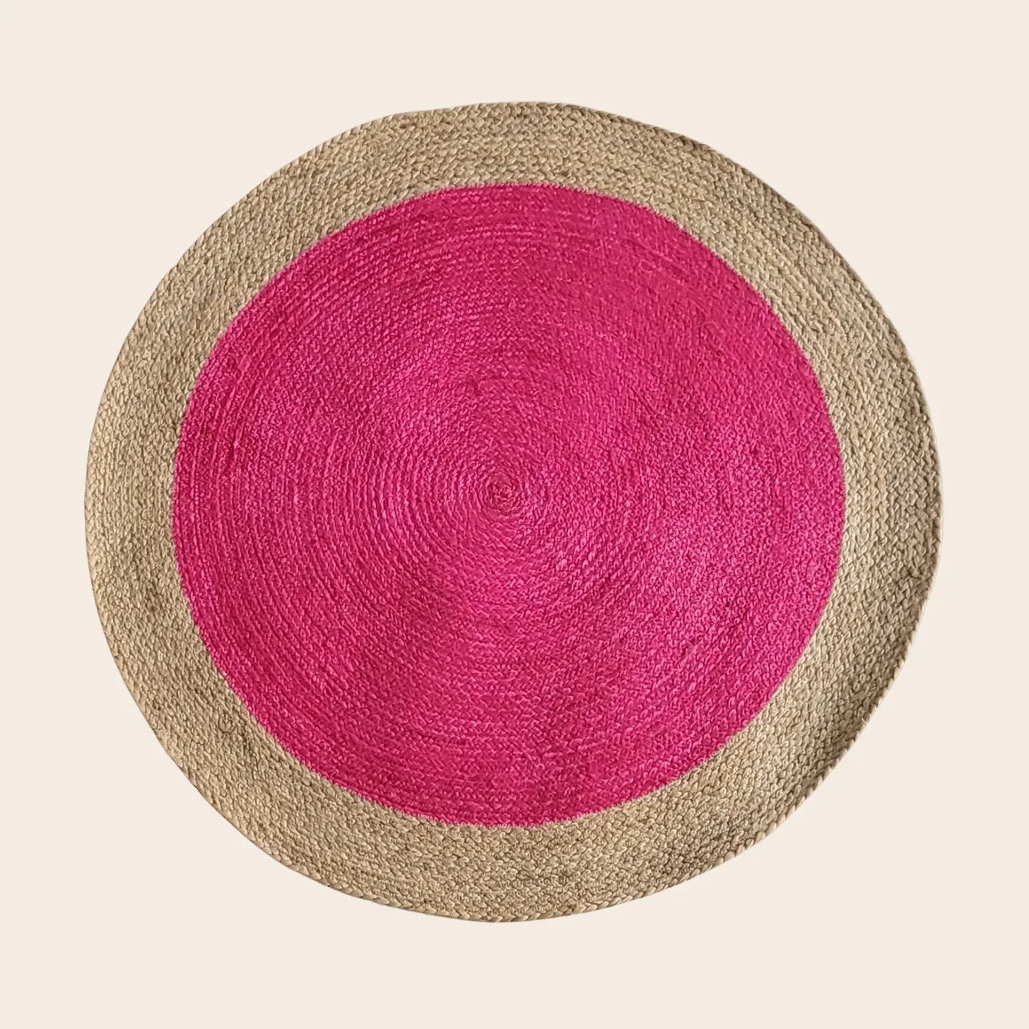 Pink Round Jute Rug