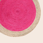 Pink Round Jute Rug