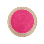 Pink Round Jute Rug