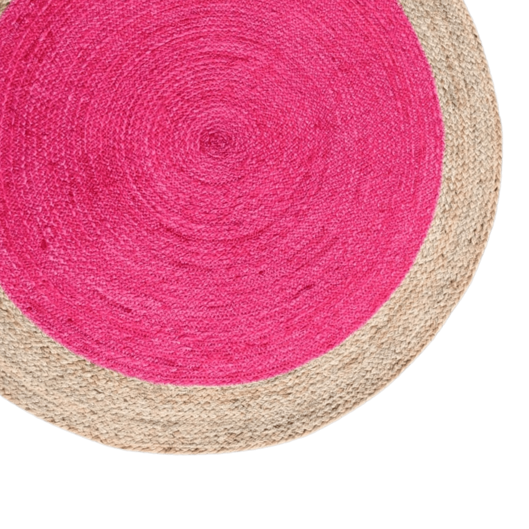 Pink Round Jute Rug