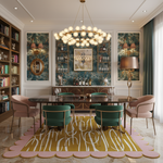 Pink Scalloped Contemporary Art Hand Tufted Rug