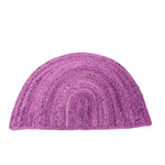 This vibrant pink semi-circle area rug made of jute adds a touch of elegance to any living space. Perfect for dining room carpets or large living room rugs, this round jute rug combines style and functionality.