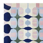 A vibrant area rug featuring a contemporary design with abstract patterns in shades of blue, pink, and green. Perfect for adding a touch of modern style to large living rooms, this wool rug showcases a unique artistic flair, ideal for those seeking stylish area rugs for their living room.