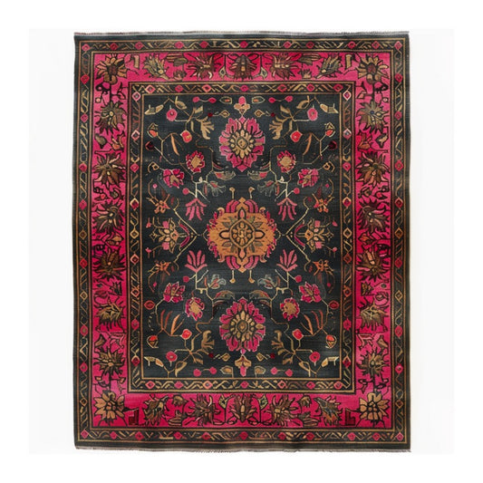 Luxe Crimson Labyrinth Hand Knotted Area Rug