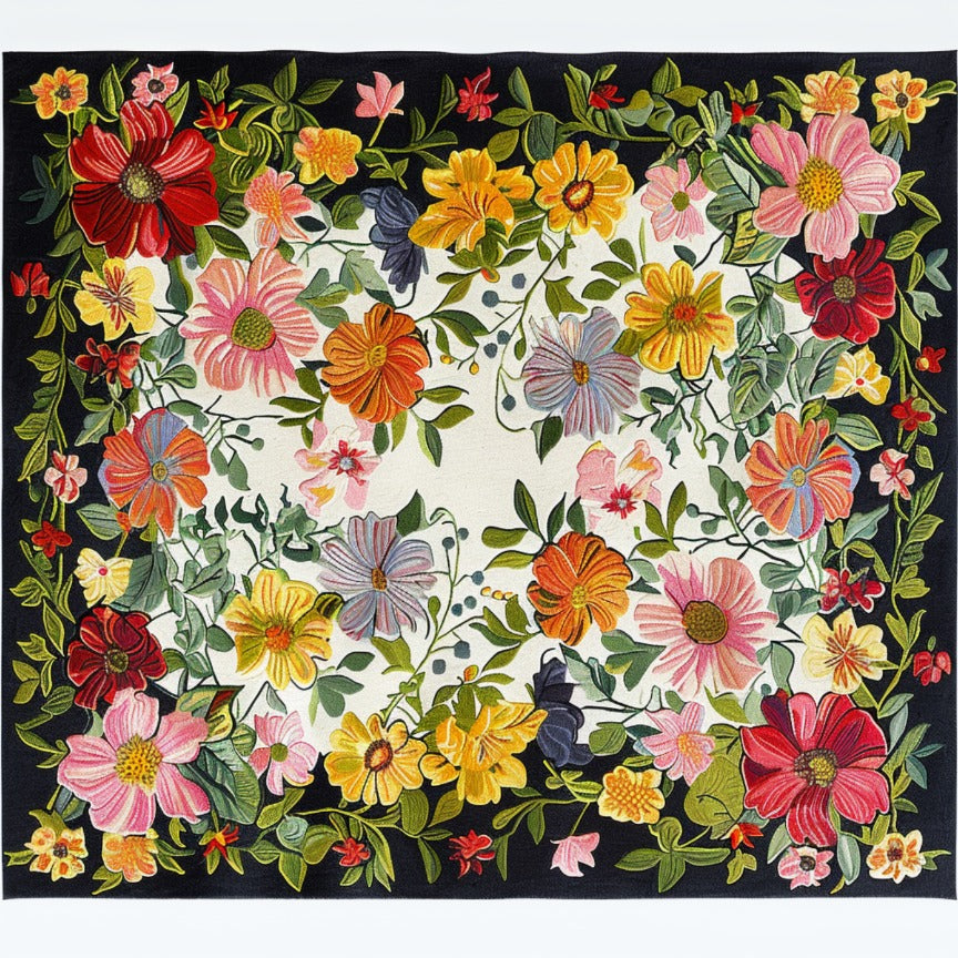 Bohemian Floral Hand Tufted Rug