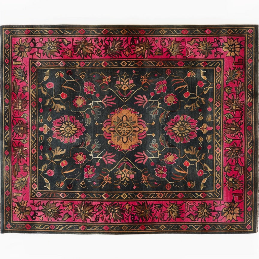 Luxe Crimson Labyrinth Hand Knotted Area Rug