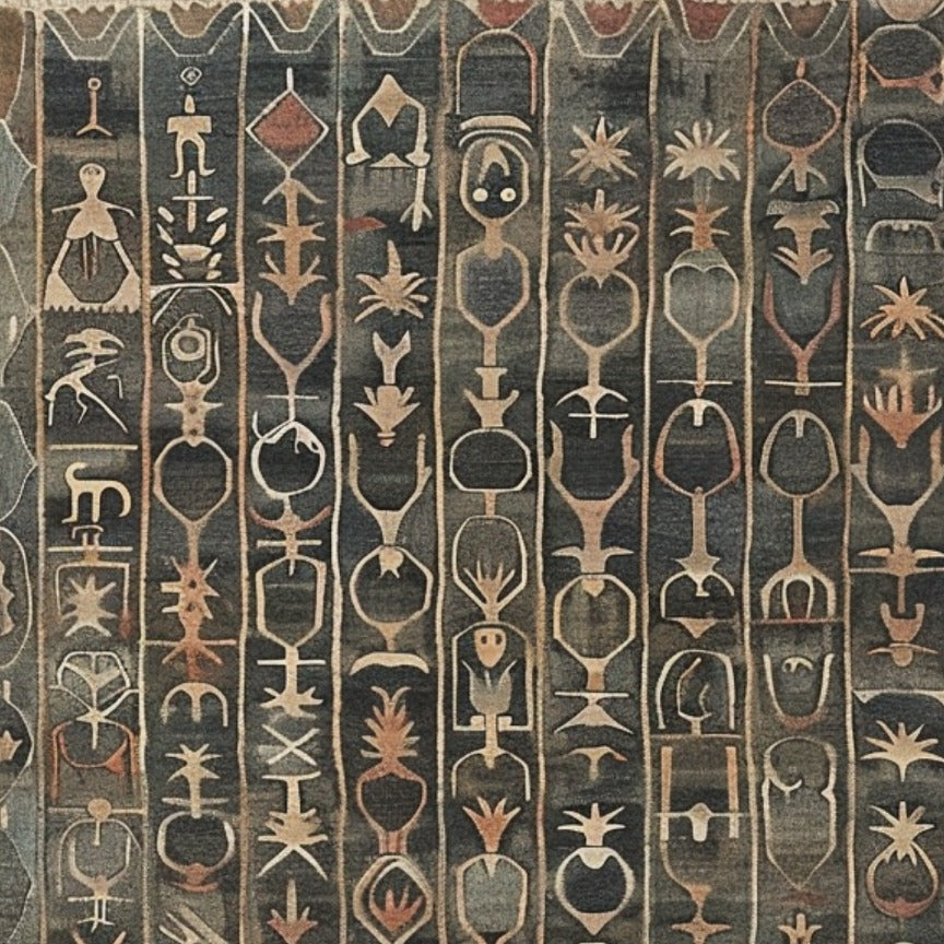 Ancient Symbols Hand Knotted Area Rug