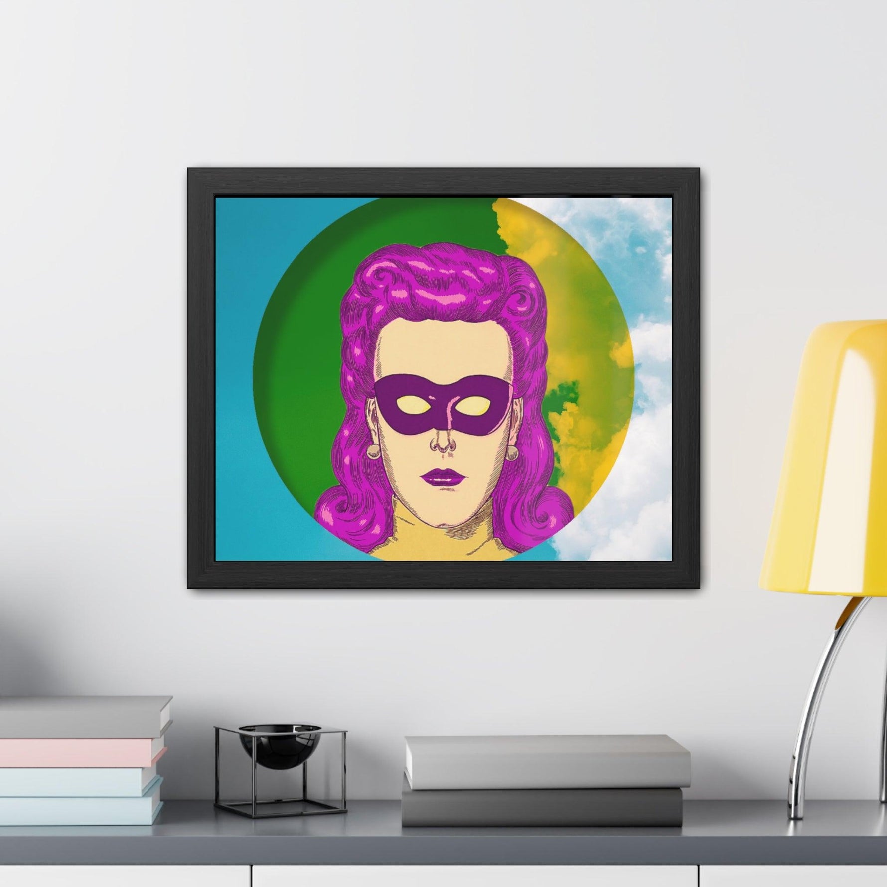 Pop Lady Masquerade Framed Poster Wall Art