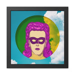 Pop Lady Masquerade Framed Poster Wall Art 16″ x 16″ (Square) Semi Glossy