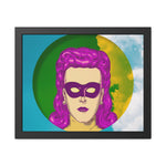 Pop Lady Masquerade Framed Poster Wall Art 20" x 16" (Horizontal) Semi Glossy