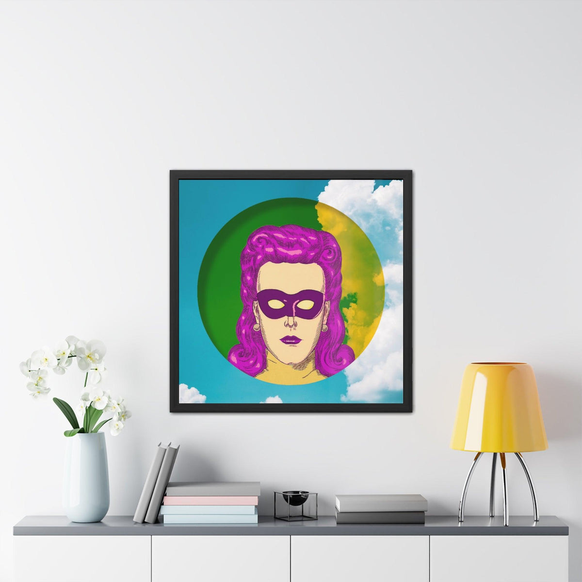 Pop Lady Masquerade Framed Poster Wall Art