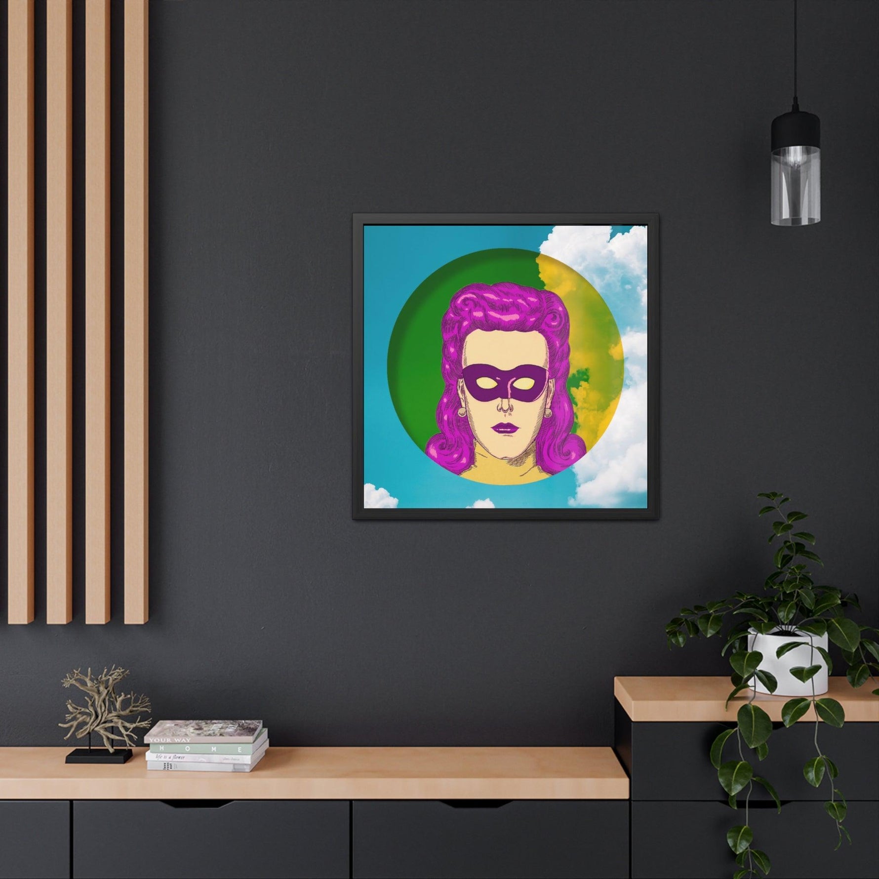 Pop Lady Masquerade Framed Poster Wall Art