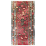 Beautiful Poppy Serenade Knotted Wool Rug featuring a vibrant floral design, perfect for adding elegance to your space. This area rug is ideal for large living rooms, measuring 8x10, showcasing intricate flower patterns on a rich background.