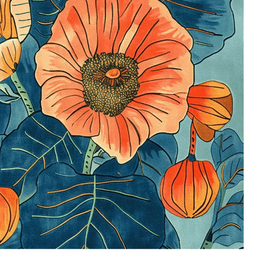 Vibrant floral area rug featuring a bold poppy design, perfect for adding a touch of elegance to a dining room. This wool rug showcases rich colors, making it an ideal choice for formal dining room settings, blending style and comfort seamlessly.