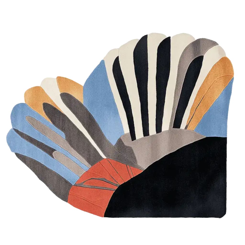 Vibrant and artistic Power Wing Pop Hand Tufted Area Rug featuring a striking abstract design in bold colors. This contemporary wool rug is perfect for adding a modern flair to your living room. Ideal for spaces requiring an 8x10 size, this living room rug combines style and comfort.