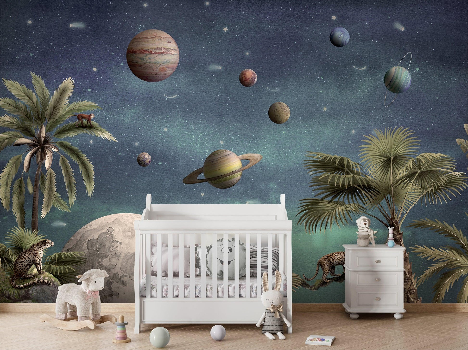 Pretty Planets Wallpaper Mural - MAIA HOMES