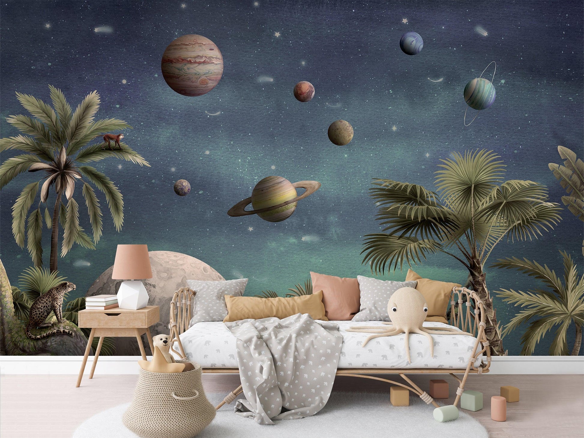 Pretty Planets Wallpaper Mural - MAIA HOMES