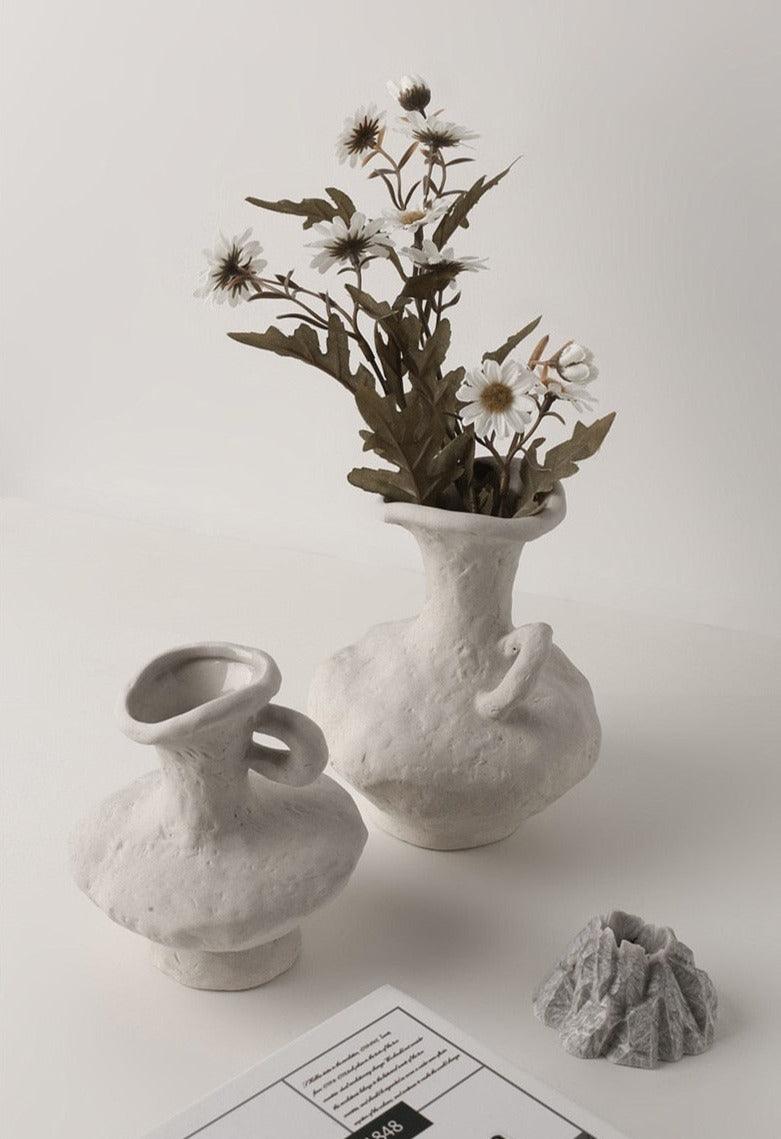 Primitive Ceramic Flower Vase