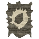 A unique Primitive Core Echo hand tufted area rug with an abstract design, perfect for contemporary living rooms. This wool rug features an artistic pattern in neutral tones, ideal for large living room spaces.