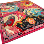 Vibrant Prismatic Core Hand Tufted Area Rug, 8 x 10 ft, perfect for large living room spaces. This wool rug features a captivating abstract design with bold colors, adding a vintage touch to any living room decor.