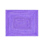 A stunning purple hand-braided jute rug, perfect for enhancing the aesthetic of any living room. This area rug features a captivating geometric pattern, ideal for large living room spaces looking for a touch of elegance and charm.