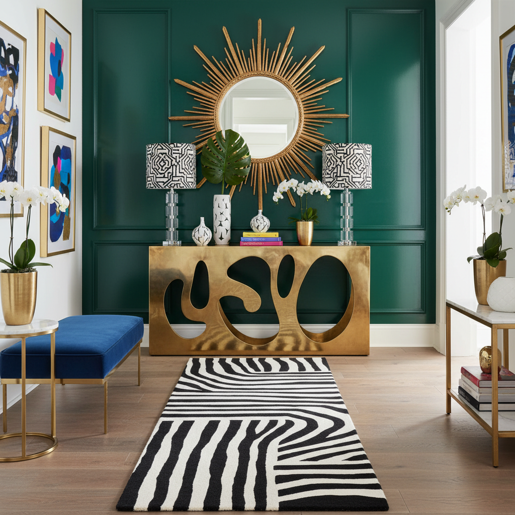 Radiant Burst Hand Tufted Wool Rug