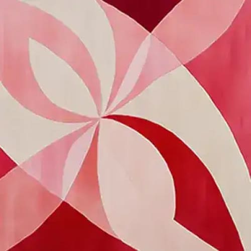 Vibrant Radiant Petal Dance Hand Tufted Rug featuring an abstract design in shades of red and pink. This square area rug is perfect for adding a contemporary touch to your living room. Made from high-quality wool, this large area rug offers both style and comfort, making it an ideal choice for rugs in living room settings.