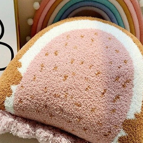 Rainbow-Shaped Embroidered Decorative Pillow