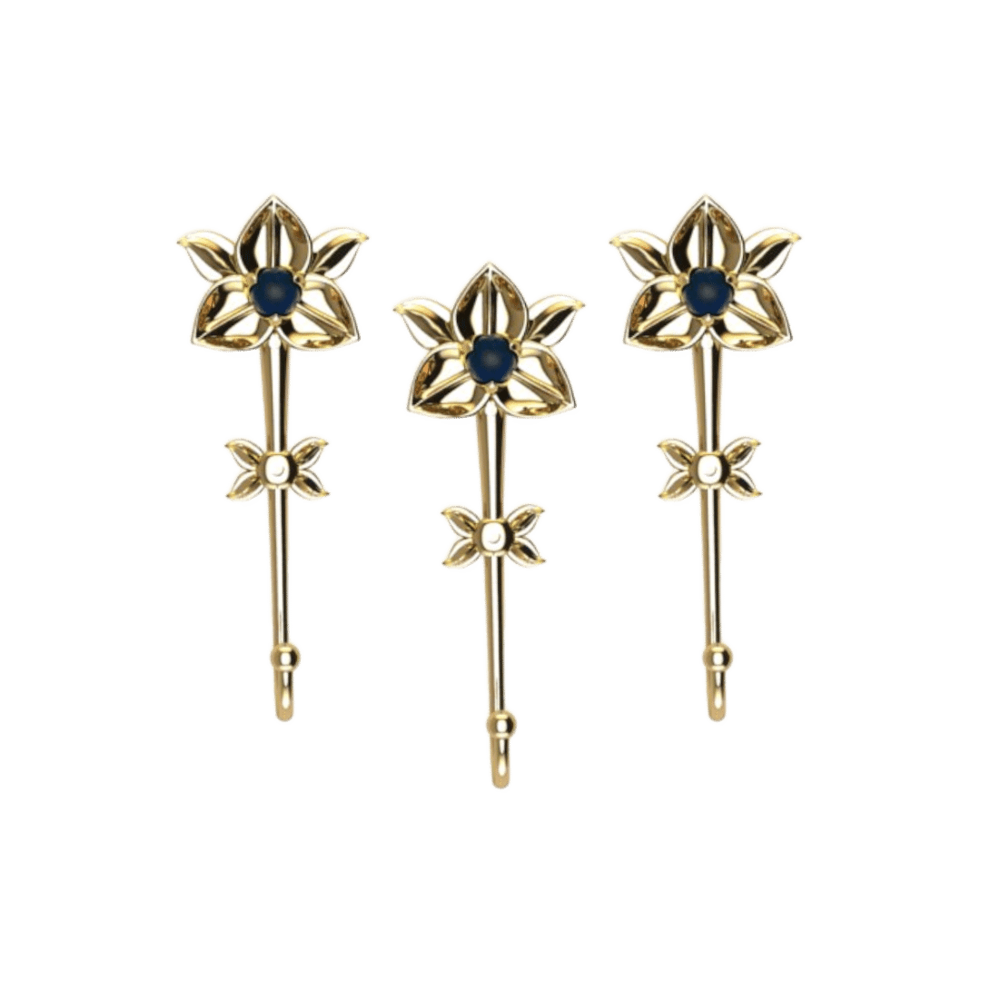 Recycled Bullet Brass Flower Wall Hook Set - Rumduol