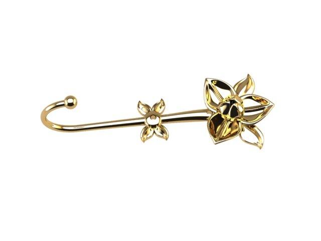 Recycled Bullet Brass Flower Wall Hook Set - Rumduol