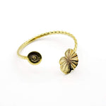 Recycled Bullet Brass Lotus Leaf Bangle Twisted