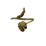 Recycled Bullet Brass Lotus Leaf Bangle Feather