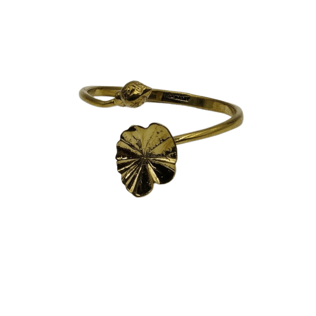 Recycled Bullet Brass Lotus Leaf Bangle Bud