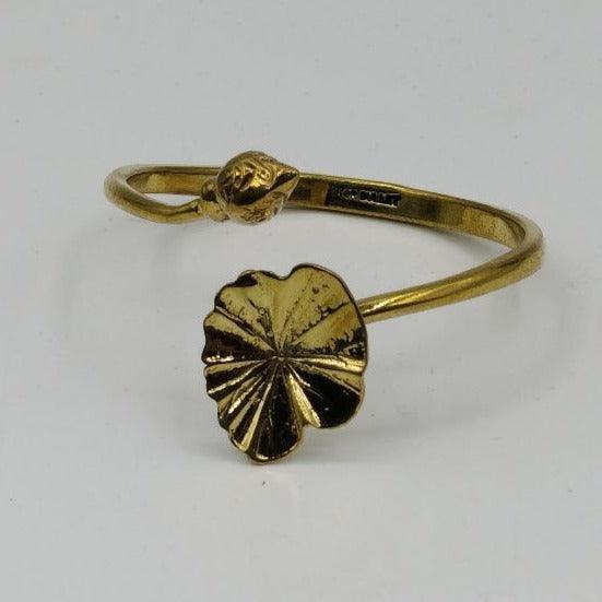 Recycled Bullet Brass Lotus Leaf Bangle